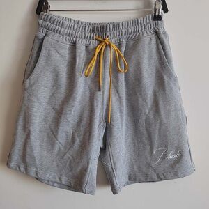 Rhude Logo Premium Knit Sweat Shorts Gray